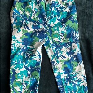 Floral Blue and Green Pants